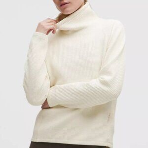 Lululemon NWT Waffle Knit Funnel Neck Long Sleeve Ivory Sz 2 MSRP $128